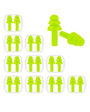 10 Pairs Noise Cancelling Ear Plugs, Premium Soft Silicone, Reusable, Waterproof, Hypoallergenic, Noise Reduction Earplugs for Swimming, Airplanes, Concerts, Shooting, Travelling, Sleeping &amp; Snoring