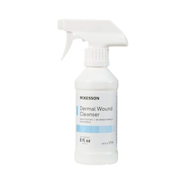 McKesson Dermal Wound Care Cleanser Spray, 8 oz [1 Count] First Aid Wash Solution for Minor Injuries, Cuts, Burns, Scrapes, Sores