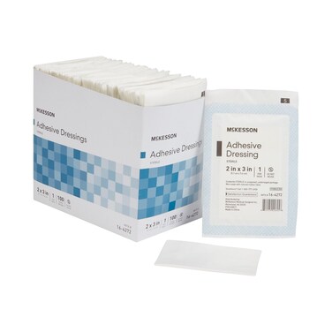 McKesson Adhesive Dressing, Sterile, Cotton/Polyester, 2 in x 3 in, 100 Count, 1 Pack