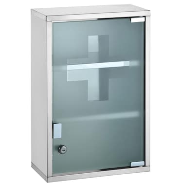 Locking Medicine First Aid Cabinet from 17.75" H x 12" W x 4.75" D. Elevate Organization and Protection with This Secure, Stylish, and Modern Style Cabinet.