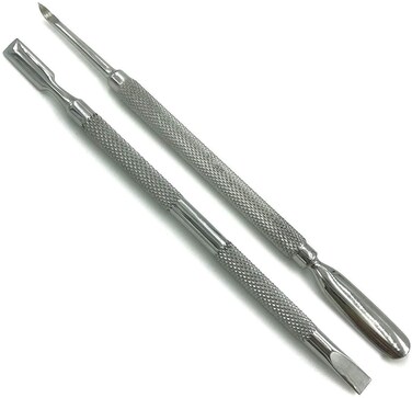 Spoon Cuticle Pusher Cleaner Trimmer Manicure Pedicure Nail Care Tools 2 Pc Set