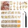 2680Pcs Champagne Gold Nails Rhinestones, 120Pcs Big Golden Nail Charms, Diamond Gems Stones with K9 Bling Flatback Round Beads, Clear Glass Crystal Jewelry for Nails Faces Eyes Makeup Decoration