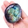 Labradorite Palm Stone Crystal Natural Chakra Reiki Polished Healing Pocket Worry Stone Crystal for Anxiety Stress Relief Therapy