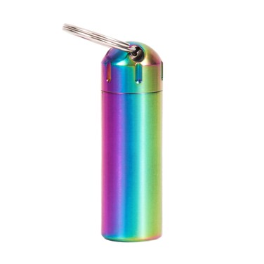 Pill Organizers, Waterproof Single Chamber Stainless Steel Travel Small Pill Box, Keychain Pill Holder Container for Purse or Pocket