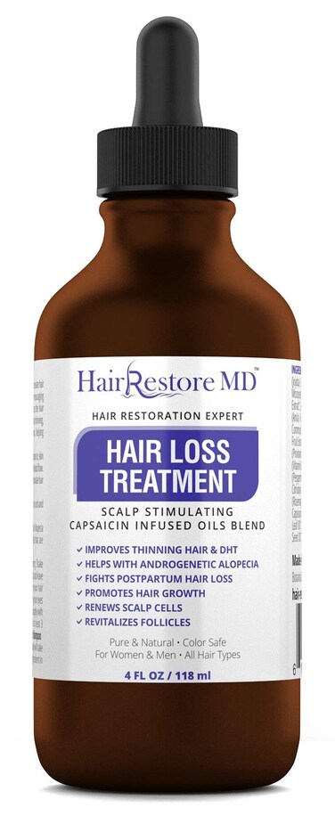 DHT Blocker Oil - Cayenne Hair Treatment Serum for Hair Regrowth, Promotes Growth and Stops Thinning or Balding