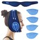 Wisdom Teeth Ice Pack Head Wrap After Surgery, 4 Reusable Hot &amp; Cold Therapy Gel Ice Packs for Face Swelling, TMJ, Chin, Oral Pain, Jaw Pain, Dark Blue