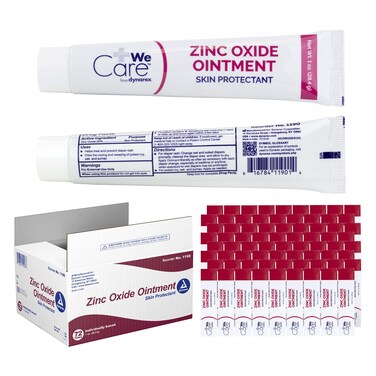 Dynarex 1190 Zinc Oxide Ointment, Soothes, Prevents, White, 1 oz. Tube, Pack of 72