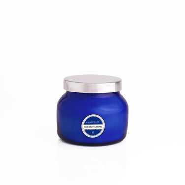 Capri Blue Signature Jar Candles - Long Lasting Soy Wax Blend - Luxury Tropical Scented Candles - Comes in Blue Decorative Glass Jar (Coconut Santal, 8 oz)