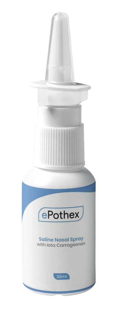 Saline Nasal Spray with Iota Carrageenan   Powerful Moisturizing Nasal Cleanser   Helps Prevent Dry Sinuses   Long Lasting   30 ml