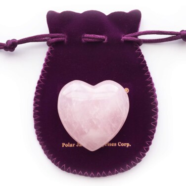 Polar Jade Rose Quartz Heart Stone 45mm(1.8") Crystal Heart Chakra Healing, Reiki &amp; Meditation