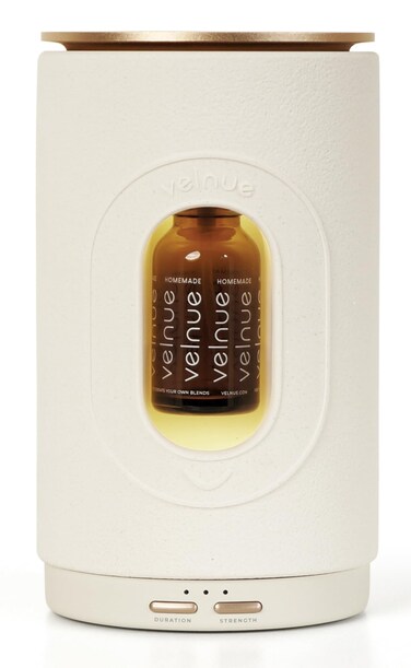 Waterless Nebulizing Essential Oil Diffuser - Battery Operated &amp; Portable   Cordless Diffuser for Large Room Aromatherapy   Wireless Nebulizer &amp; USB Rechargeable   Model: Cove (Ceramic Cream)