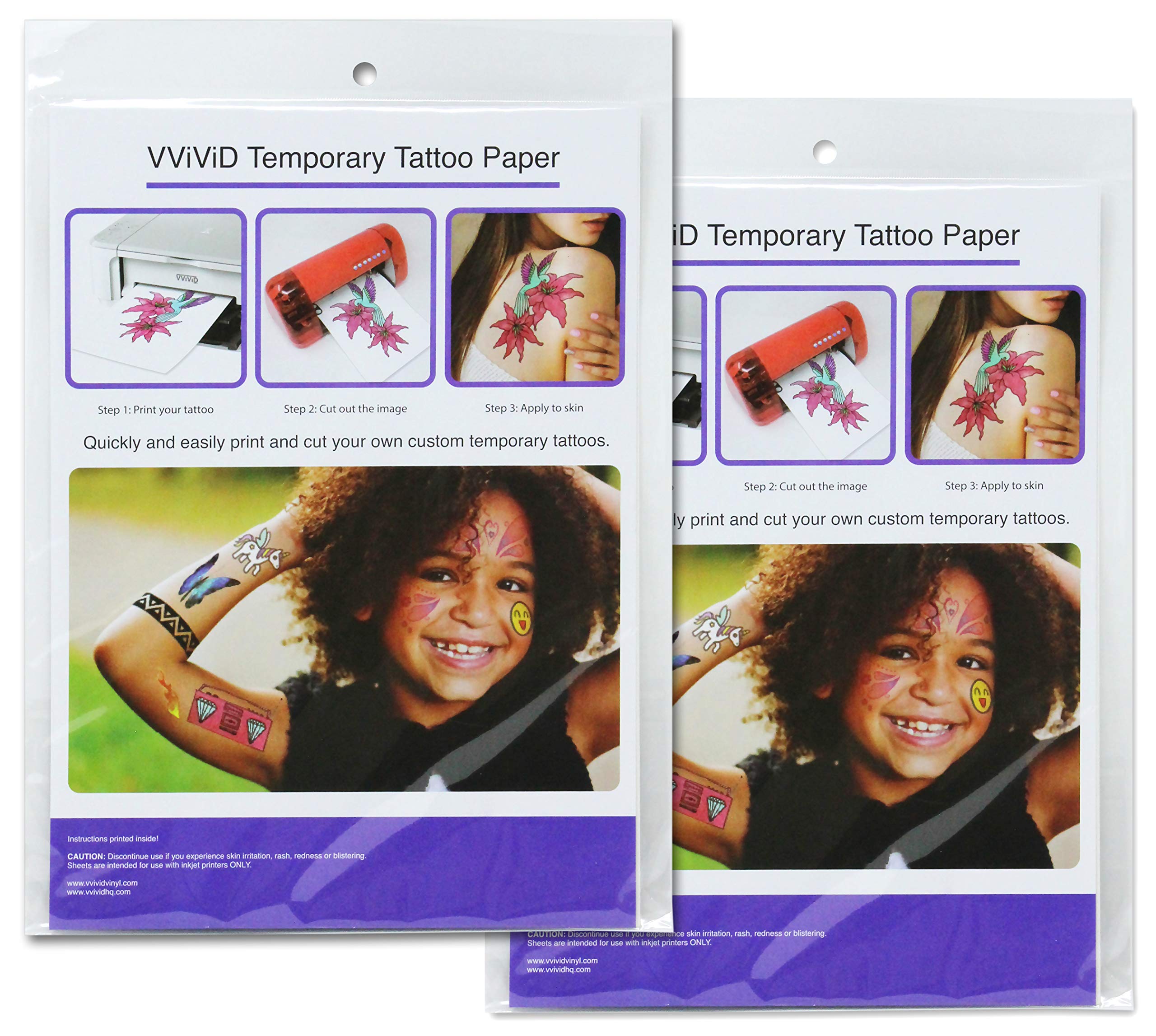Vvivid Vvivid Printable Inkjet rub-on Temporary Tattoo Paper