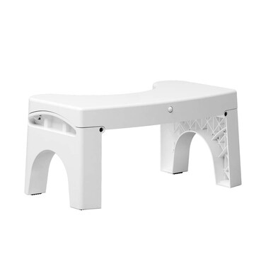 Relaxus Go Easy Motion Sensor LED Footrest Toilet Stool, 8'' Height Heavy Duty Foldable Toilet Step Stool with Non-Slip Surface, Portable Bathroom Stool. Adults/Children. 16" x 9.5" x 8