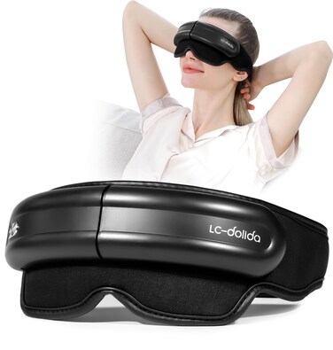LC-dolida Eye Massager with Heat, Head Eye Massager with Air Compression, Relaxes Eye Muscles, Eye Fatigue and Dark Circles, Gifts for Men, Women, Mom and Dad