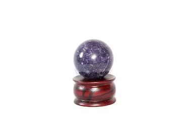 Jet Lepidolite 45-50 mm Ball Sphere Gemstone Hand Carved Crystal Altar Healing Devotional Focus Spiritual Chakra Crystal Therapy Booklet Image is JUST A Reference