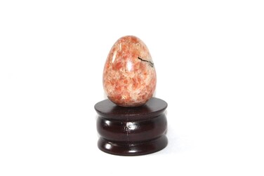 Jet Natural Sunstone Gemstone Egg 45-50 mm A+ Hand Carved Crystal Altar Healing Devotional Focus Spiritual Chakra Cleansing Metaphysical Jet International Crystal Therapy Image is JUST A Reference.