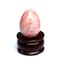 Jet Natural Rose Quartz Gemstone Egg 45-50 mm Hand Carved Crystal Altar Healing Devotional Focus Spiritual Chakra Cleansing Metaphysical