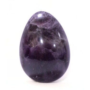 Jet Natural Amethyst Gemstone Egg 45-50 mm A+ Hand Carved Crystal Altar Healing Devotional Focus Spiritual Chakra Cleansing Metaphysical.