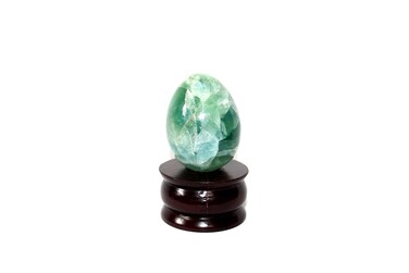 Jet Green Flourite Gemstone Egg 45-50 mm Hand Carved Crystal Altar Healing Devotional Focus Spiritual Chakra Cleansing Metaphysical Jet International Crystal Image is JUST A Reference