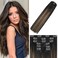 WindTouch Clip in Hair Extensions Remy Hair Dark Brown to Chestnut Brown For Women 20Inch 70g Soft Human Hair Extensions Clip Ins 9A Grade #2T6P2 7PCS