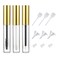 Ideal Swan 10ml Empty Mascara Tube Eyeliner Cream Container Bottle, Lip Gloss Bottle with 3 Piece Funnel &amp; Rubber Inserts for Castor Oil Golden (Set 03)