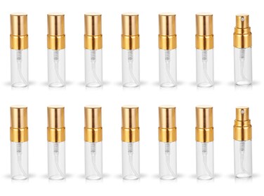 20pcs Empty 3ml Clear Fine Mist Atomizer Glass Bottle Spray Refillable Perfume Empty Bottle Glass for Travel Party Portable Makeup Tool + Free 1ml Pipette