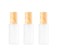 3 Pcs 60ml 2oz Travel Size Leakproof Pump Bottles Refillable Glass Lotion Dispenser Bottles Cosmetic Toiletries Containers Travel Size Cosmetic Cream Pump Bottles for Flight Holiday(Wood Grain Lid)