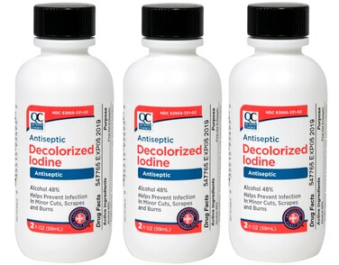 Quality Choice Antiseptic Decolorized Iodine 2 Fl. Oz. - 3 Pack