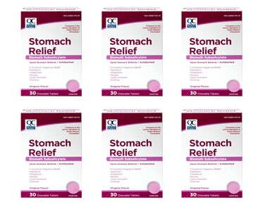 Quality Choice Pink-Bismuth Chewable Tablets 30 Tablets, Boxes (Pack of 6)
