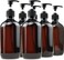 Empty Plastic Bottles with Pump Dispenser and 6pcs Labels Included, Refillable Travel Containers for Hand sanitizer Shampoo Lotion, etc - No BPA/Paraben, 500ml/16.9oz (6 Pack)
