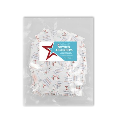 50 Pack - 300cc Oxygen Absorber Packs - Food Preservation - Long-Term Food Storage Guide Included