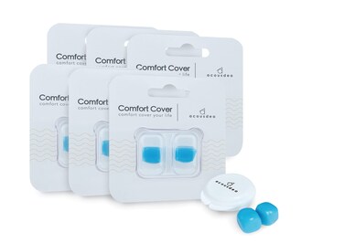 Ear Plugs for Sleeping, Acousdea Reusable Moldable Silicone Ear Plugs, Waterproof, Suitable for Snoring, Swimming, Working, Studying, Noise Cancelling up to 40 dBSPL, Blue with Carry Case, 6 Pairs