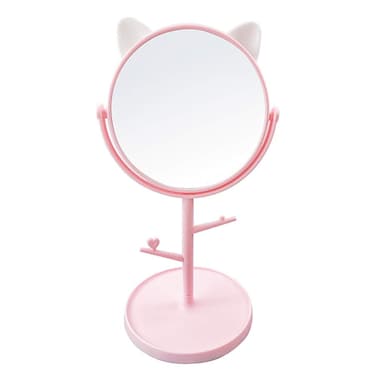 Desk Mirror in Cute Cat Ears Shape-Kawaii &amp;Vanity Mirror for You in Bathroom or Bedroom- Pink