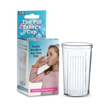 GMS Pill Taker Cup - Makes Swallowing Medium to Large Tablets, Capsules &amp; Pills Easy - Simply Drink Medicines Along with Water - Small Sized Cup Ideal for Kids, Adults &amp; Seniors