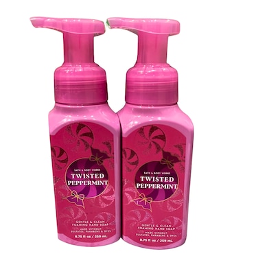 Bath &amp; Body Works Gentle Foaming Hand Soap, 17.5oz Each, Pack of 2 Bottles (Twisted Peppermint)