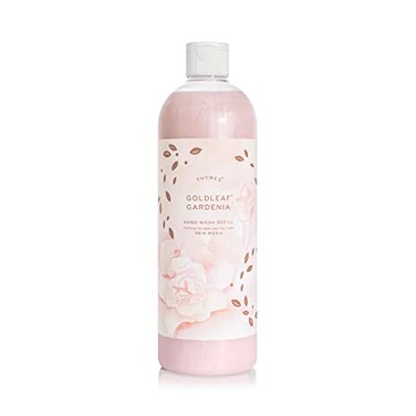 Thymes Hand Wash Refill - Lightly Scented Liquid Hand Soap for Bathroom and Kitchen Refill - Moisturizing Formula with Natural Ingredients (Goldleaf Gardenia, 24.5 fl oz)
