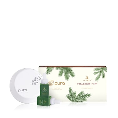 Thymes Pura Smart Home Plug-in Diffuser Kit - Pura Diffuser Refills with a Fresh Home Fragrance (V3 Pura Device + 2 Frasier Fir Refills)