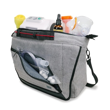 USA Gear Nebulizer Machine Travel Storage Bag with Shoulder Strap, Customizable Padded Interior - Carrying Case for Asthma Nebulizer Machine, Mask and Tubing, and More Asthma Supplies