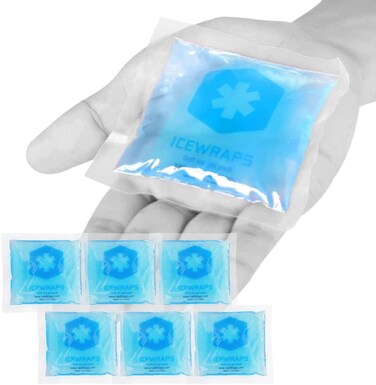 ICEWRAPS 3"x3" Small Gel Ice Packs for Injuries Reusable   Hot Cold Packs for Nose, Face, or Fingers   Mini Tiny Ice Packs for Lunch Box   Includes 6 Soft Gel Packs