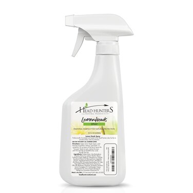 Head Hunters Lemon Heads Spray Natural Lice Repellent Spray for Kids and Adults - Non-Toxic, Effective and Safe Lice Prevention Spray for Kids Reduces Itching, Helps Heal and Cleans Scalp - 22 Fl Oz