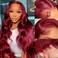 13X6 Burgundy Lace Front Wigs Human Hair 180% Density Body Wave Red Wig Human Hair Pre Plucked 12A Brazilian Virgin Hd Lace Frontal 99J Human Hair Wig Natural Hairline With Baby Hair(Burgundy, 24inch)