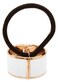 L. Erickson Atelier Enamel Cuff Pony Hair Tie in White and Gold
