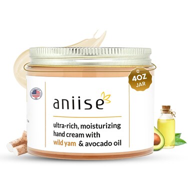 Wild Yam Moisturizing Hand Cream with Avocado Oil   Supports Menopause &amp; Menstrual Relief   Hydrates, Moisturizes, Combats Dryness, Rejuvenates   Cruelty-Free &amp; Skin-Friendly   4 oz