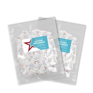 100cc Oxygen Absorber Packs with Oxygen Indicator - Food Grade - Food Preservation - Vacuum Sealed - 100 Pa
