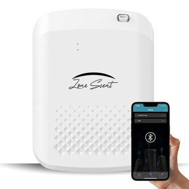 Diffuser - Smart Essential Oil Diffuser for Home &amp; Commercial Use, 1500 Sq Ft Coverage with Cold Air Technology - Waterless, Safe, and Quiet - ZS-01F (White)