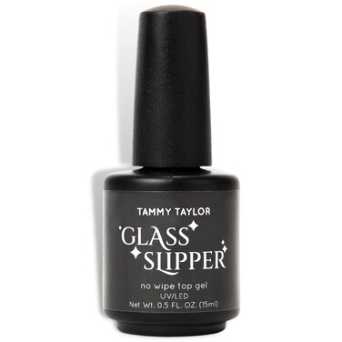 Tammy Taylor Glass Slipper No Wipe Gel Top Coat Nail Polish   Professional UV/LED Quick Cure Manicure Finish Gel   Non Yellowing, No Chip, High Gloss Clear Gel Polish for Acrylic Tips and Gelegance