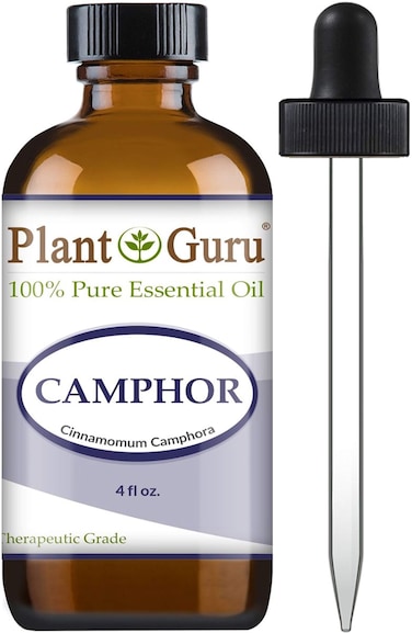 Plant Guru Camphor Essential Oil 4 oz 100% Pure Undiluted Therapeutic Grade for Skin, Body, Hair Growth and Aromatherapy Diffuser