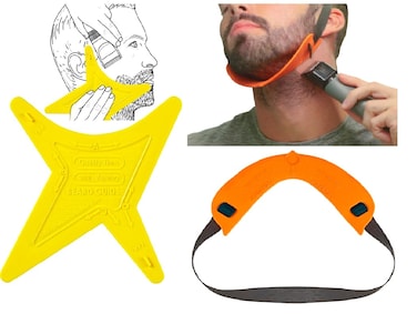 Quality Time Beard Shaping Template Guide, Premium Multi-Style Shaving Stencil for Line Up, Maintain a Defined Beard Hair Line, Made in USA, Do-it Yourself, Use with Trimmer or Razor