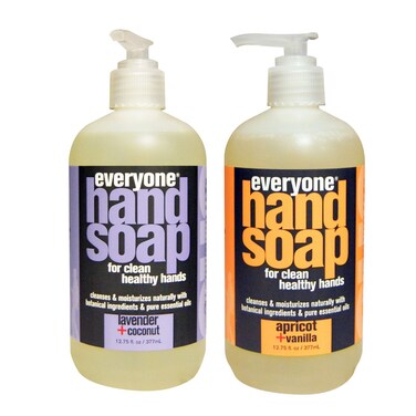 Everyone Botanical Lavender + Coconut Hand Soap &amp; Everyone Botanical Apricot + Vanilla Hand Soap Bundle, 12.75 oz each