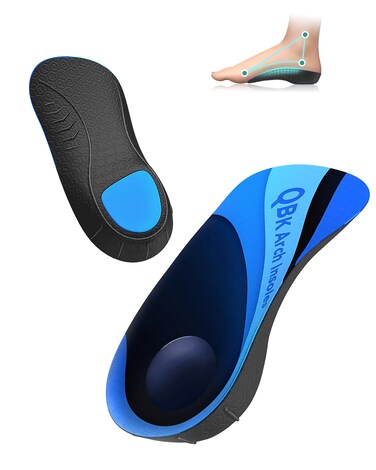 Arch Support Inserts, QBK Metatarsalgia Insoles, Men's Orthopedic Insoles, High Arch Support for Plantar Fasciitis, Flat Foot Metatarsal Bone Pain, Varus Foot XL